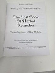 Paperback; The Lost Book of Herbal Remedies; Nicole Apelian & Claude Davis A16