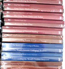 THE GREAT COURSES DVD LOT WITH BOOKS- LARGE GROUPING OF FACTORY SEALED SETS