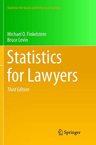 STATISTICS FOR LAWYERS (STATISTICS FOR SOCIAL AND By Michael O. Finkelstein VG