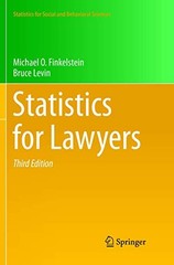 STATISTICS FOR LAWYERS (STATISTICS FOR SOCIAL AND By Michael O. Finkelstein VG