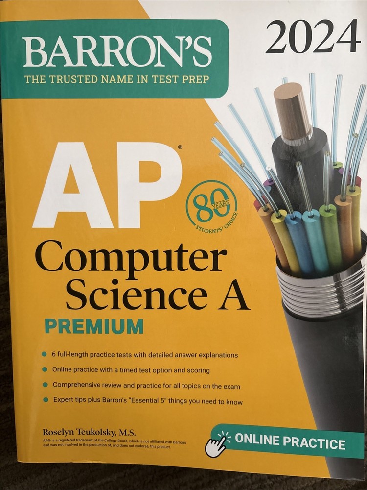 Barron’s Ap Prep Ser.: AP Computer Science a Premium, 2024: 6 Practice Tests…