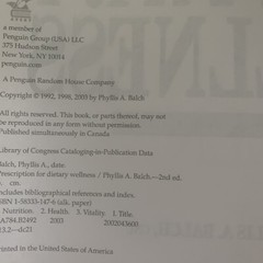 Prescription for Dietary Wellness, 2nd Edition, Balch, 2003, softcover