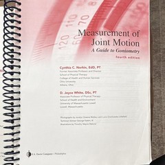 F.A. Davis Measurement of Joint Motion 4th Ed Norkin White 2009 Spiral