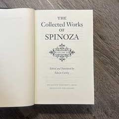 The Collected Works of Spinoza, Volume I & II Philosophy Lot of 2 Edwin Curley