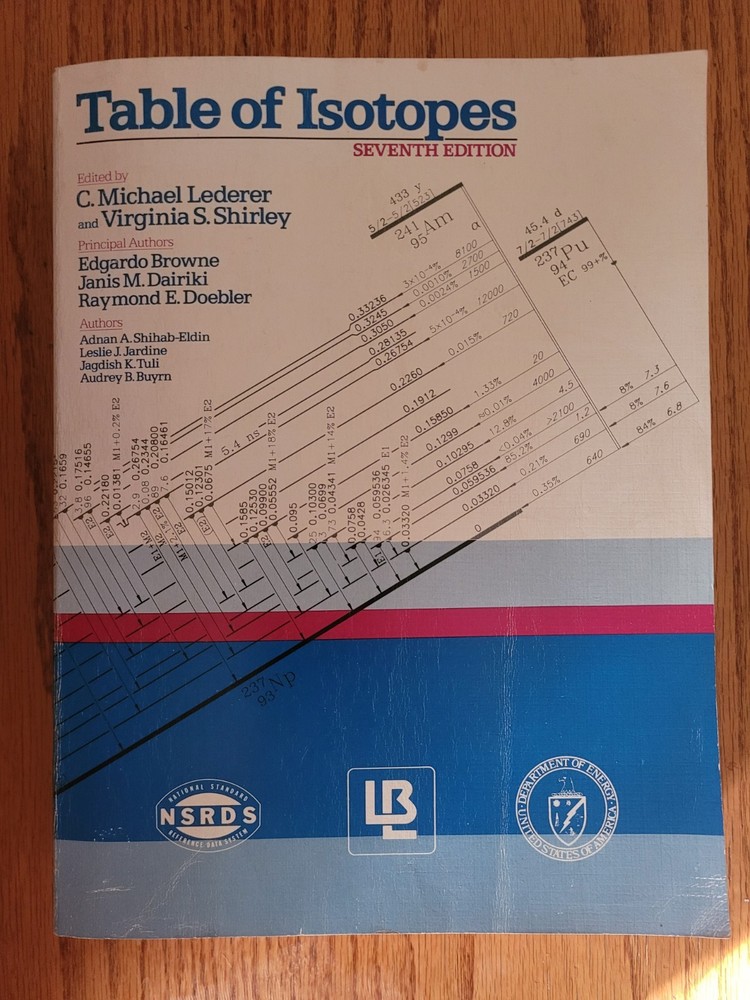 Table of Isotopes – Paperback, by Lederer C. Michael; Shirley Virginia S. – Good