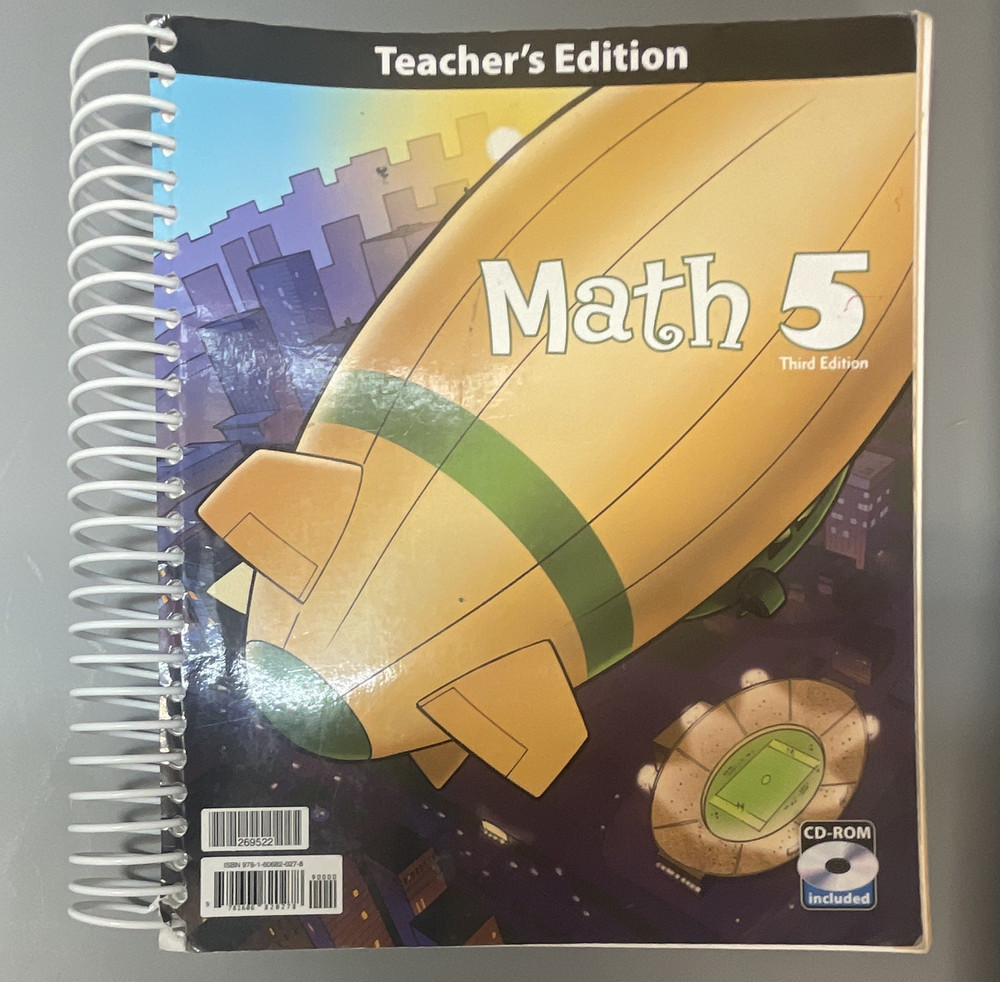 BJU Press Math 5 Teacher’s Edition 3rd Edition Spiral w/ CD-ROM