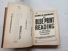 1943 AUDELS Answers On Blueprint Reading For Mechanics & Builders Book Vtg