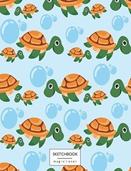 SKETCHBOOK: TURTLE ON BLUE COVER (8.5 X 11) INCHES 110 By Magic Lover BRAND NEW