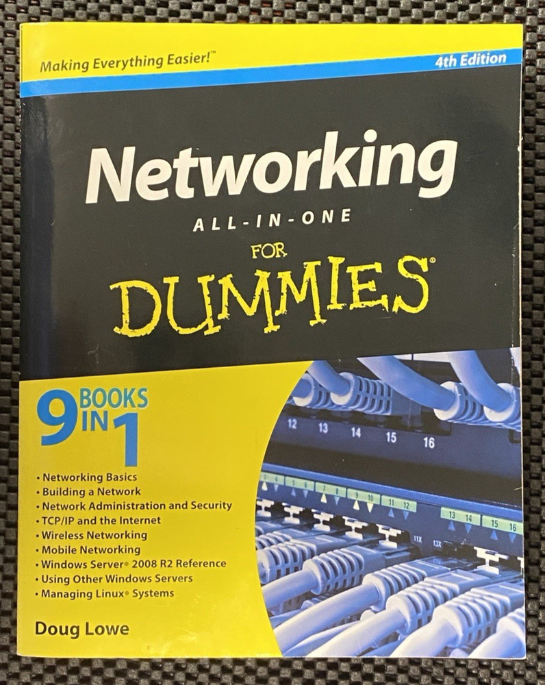 VINTAGE Networking All-In-One for Dummies by Doug Lowe – 4th Edition 9 In 1