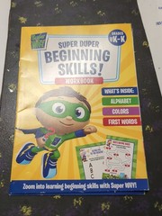 Super Why – Super Duper Beginning Skills Workbook –  Grades Pre K – K- Brand New