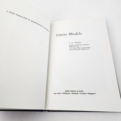 Linear Models by S R Searle 1971 Wiley Series in Probability and Statistics