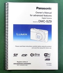Panasonic Lumix DMC-SZ9 Advanced Instruction Manual: 223 Pages & Clear Covers!
