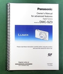 Panasonic Lumix DMC-SZ3 Advanced Instruction Manual: 128 Pages & Clear Covers!