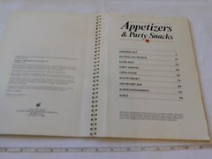 Appetizers and Party Snacks 1989 Spiral Bound Paperback book Millard Press