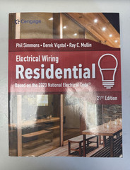 Cengage Electrical Wiring Residential 21st Ed 2023 NEC Paperback Simmons