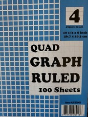 GRAPH PAPER NOTEBOOK QUAD Ruled 100 SHEETS BOOK SPIRAL GRID 4 SQ PER IN 8.5 x 11