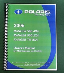 2006 Polaris Ranger 500 TM 2×4 Owner’s Manual: 126 Pages & Protective Covers