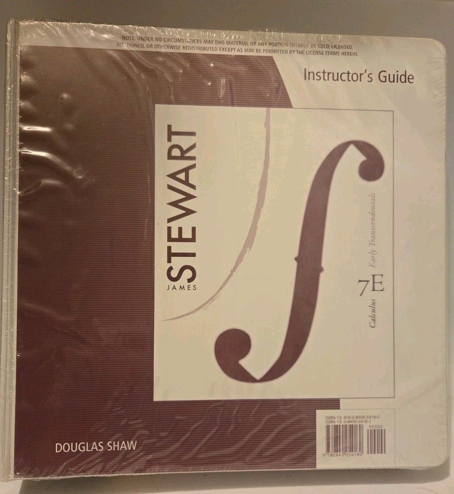 New James Stewart Calculus Early Transcendentals 7E Instructor’s Guide D. Shaw