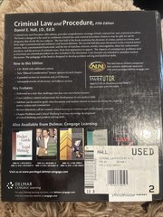 Delmar Cengage Learning Criminal Law And Procedure Book Fifth Edition