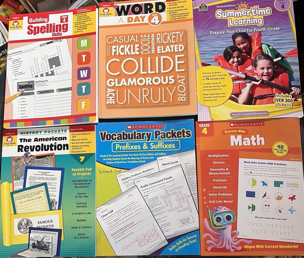 Grade 4, several books of different brand, 8 In Total, ( Never Been Written