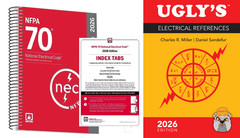 NFPA 70 2026 NEC Code Book + Ugly’s Electrical Ref Spiral + Index TAB 2026