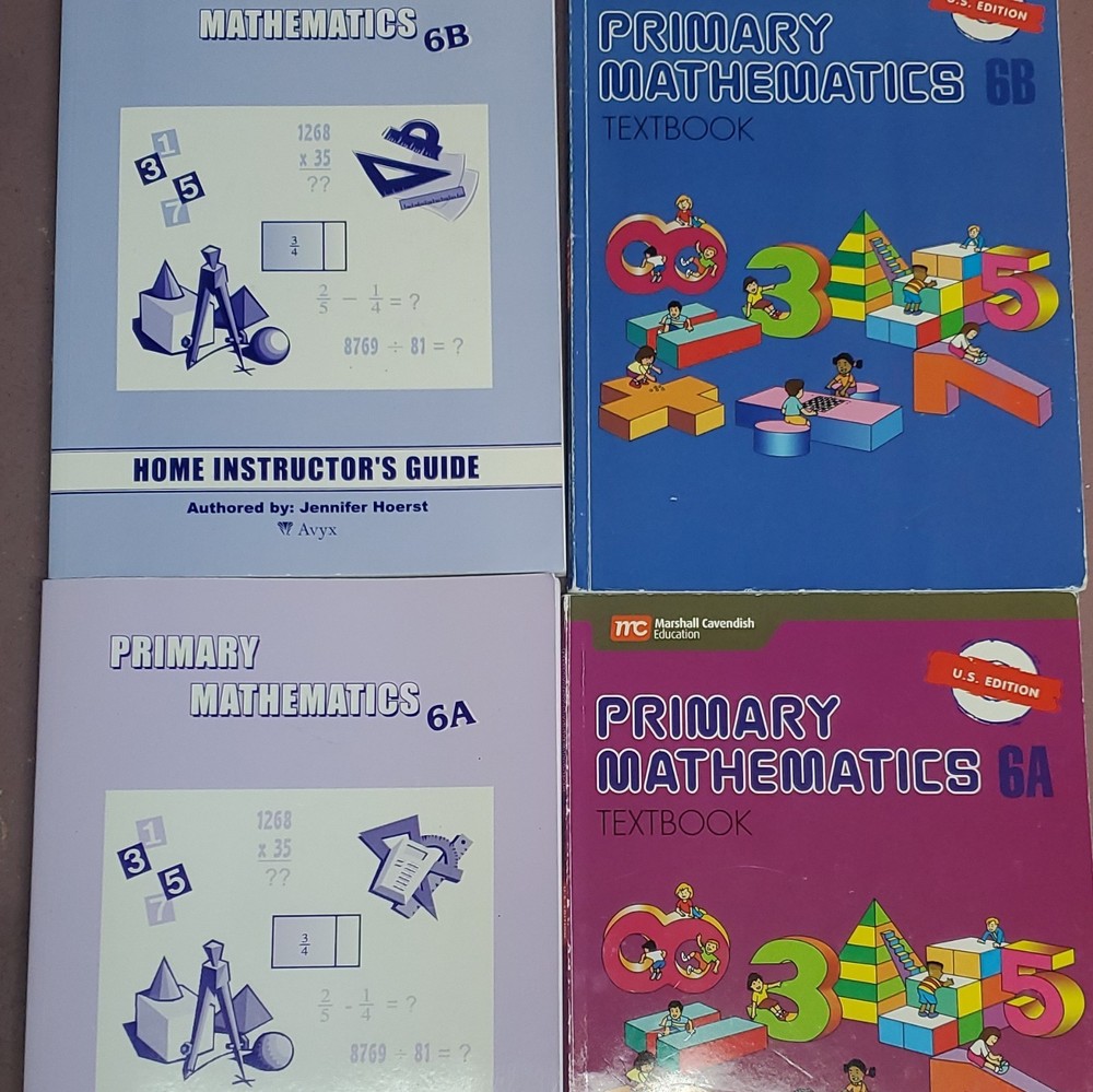 Marshall Cavendish Primary Mathematics 6A & 6B Textbook Home Instructor Guide U…
