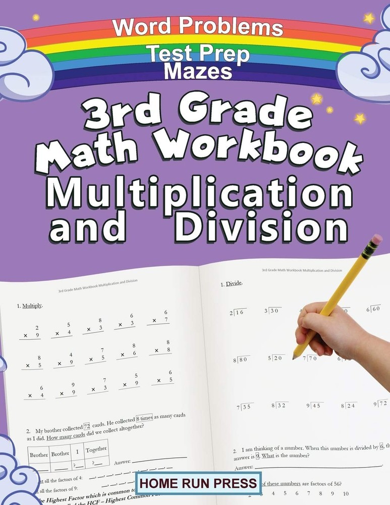 3rd Grade Math Workbook Multiplication and Division: 3, 4, Test…
