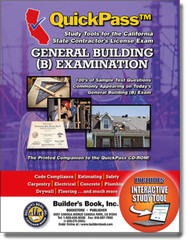 General Building (B) License Examination – QuickPass Study Tool Book with Intera