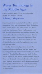 Water Technology in the Middle Ages by Roberta J. Magnusson