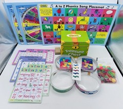 Sing Spell Read & Write, Games, Mats, Cards, Chest & Rare Vinyl Cars, Very Good