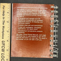 1986 Clinical Pocket Manual -CRITICAL CARE-Nursing Book-Spiral Bound