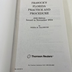 Trawick’s Florida Practice and Procedure 2025 Edition Debra Salisbury Law TPB