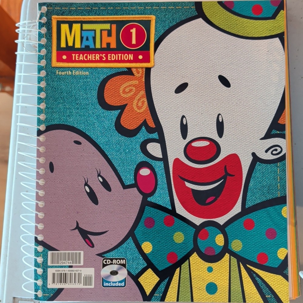 BJU Press Math 1 Teacher’s Toolkit 4th Edition Spiral Bound w/ CD-ROM 2015