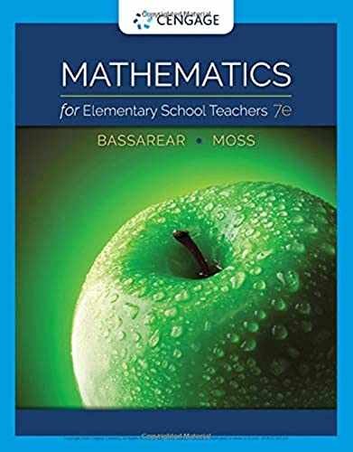Mathematics for Elementary – Paperback, by Bassarear Tom; Moss – Very Good