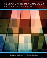 Research in Psychology : Methods and Design Kerri A., Goodwin, C.