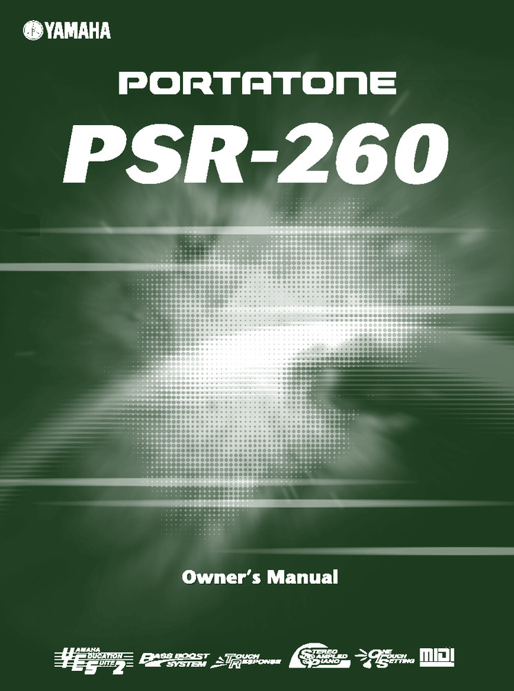Yamaha PSR-260 Instruction Manual: 64 Pages & Protective Covers!
