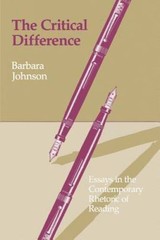 The Critical Difference: Essays in the Contemporary Rhetoric of Reading – GOOD