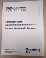 BNA Tax Management Business Operations in Germany (Portfolio 7140) New