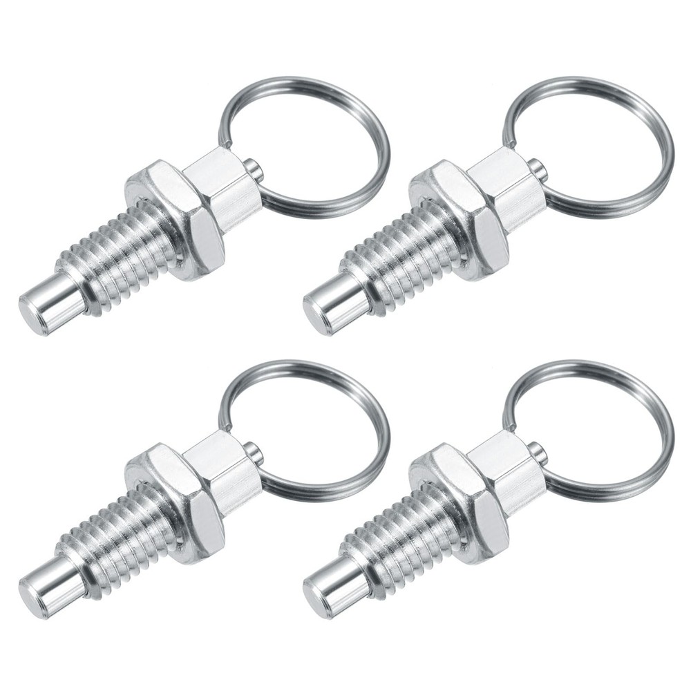 4 Pcs Spring Plunger with Pull Ring, M8x1.25 Stainless Steel Pull Ring Indexi…