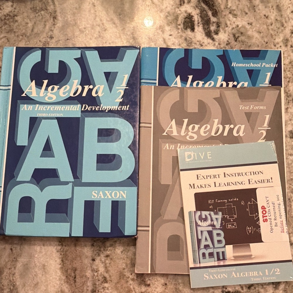 Saxon Algebra 1/2 Incremental Development 3rd Ed Hardcover 2004 Homeschool Lot