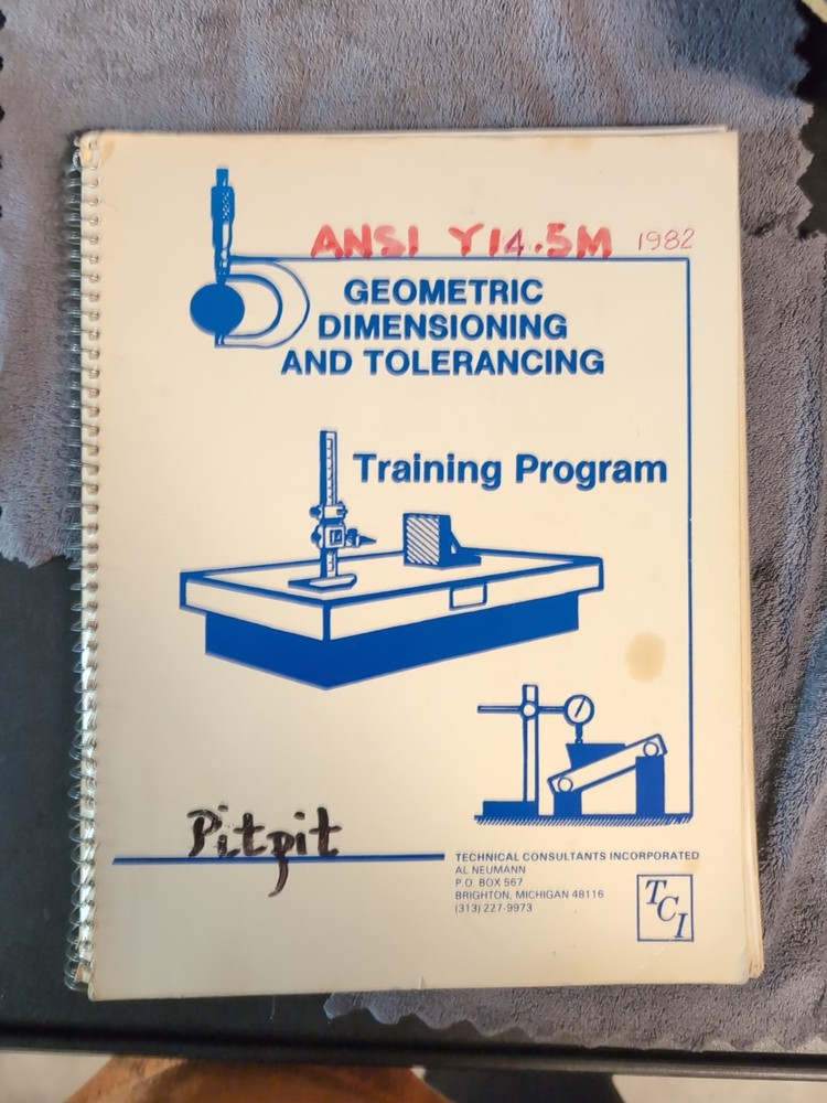Geometric Dimensioning & Tolerancing Training Program Spiral Bound Book Vtg 1986