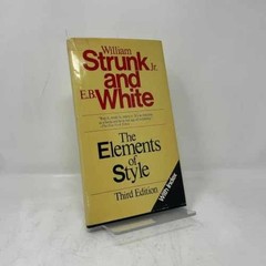 The Elements of Style, Third – Hardcover, by Strunk Jr. William; – Very Good w