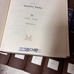 New Grove Dictionary Of Music And Musicians Stanley Sadie 20 Vol HB 1980 ExLib