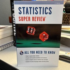 STATISTICS SUPER REVIEW (SUPER REVIEWS STUDY GUIDES) By Editors Of Rea EXCELLENT