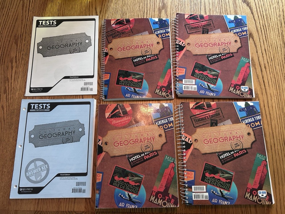 BJU 9th Grade Cultural Geography Curriculum Homeschool Student Teacher 6 Books