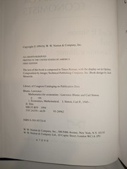 Mathematics for Economists – Carl P. Simon & Lawrence Blume – 1994 – Hardcover