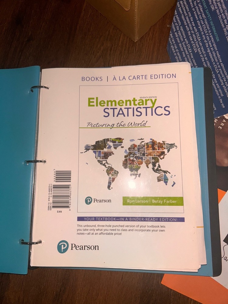 Elementary Statistics: Picturing the World, USED-Good, Larson, Ron,Farber, Betsy