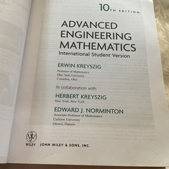 Advanced Engineering Mathematics 10th Edition – Erwin Kreyszig