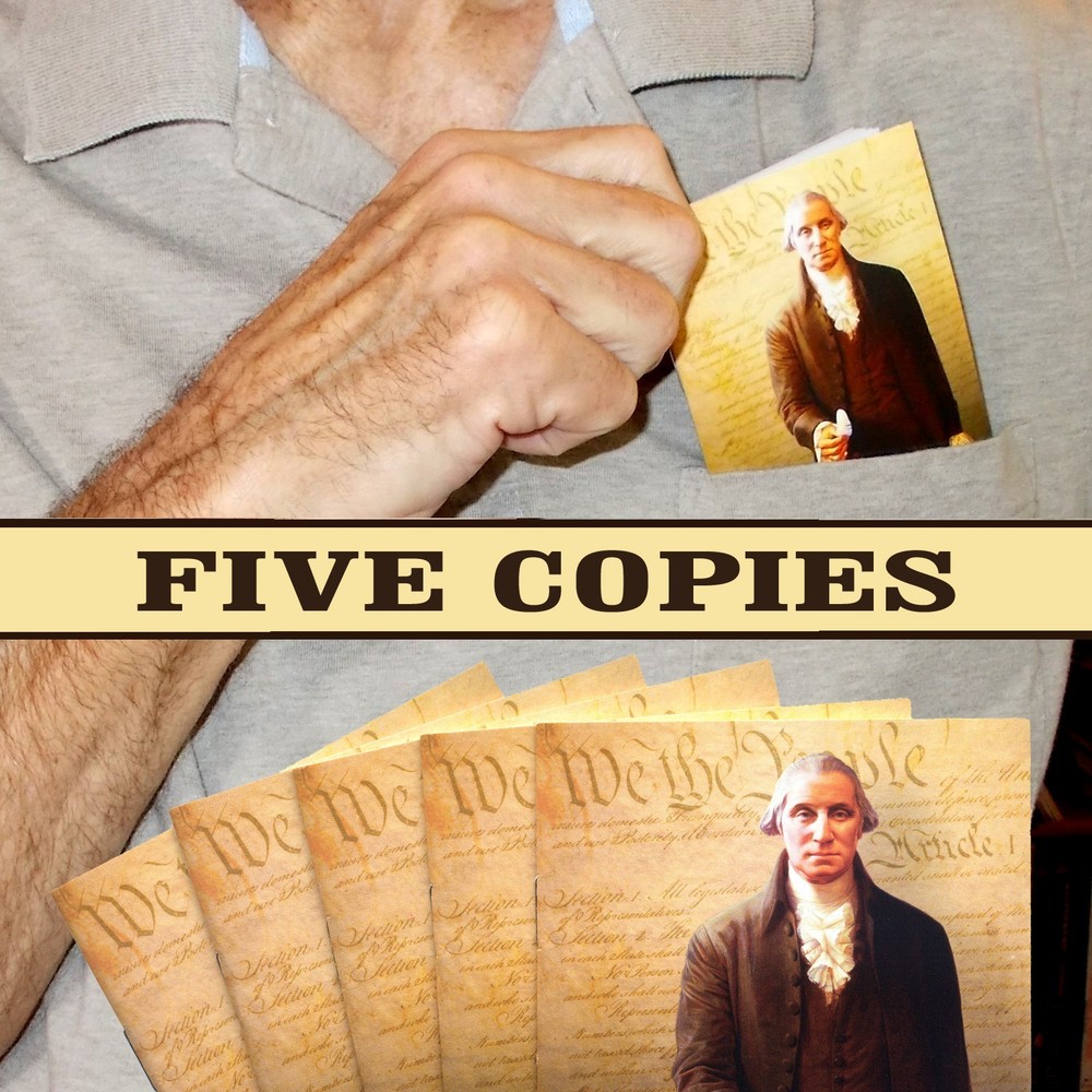 5 COPIES! U.S. Pocket Constitution, Declaration of Independence, Bill of Rights