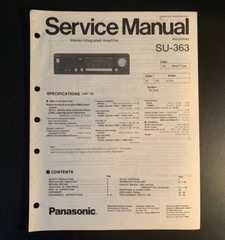 Panasonic SU-363 – Stereo Integrated Amplifier ORIGINAL Service Manual – 1987